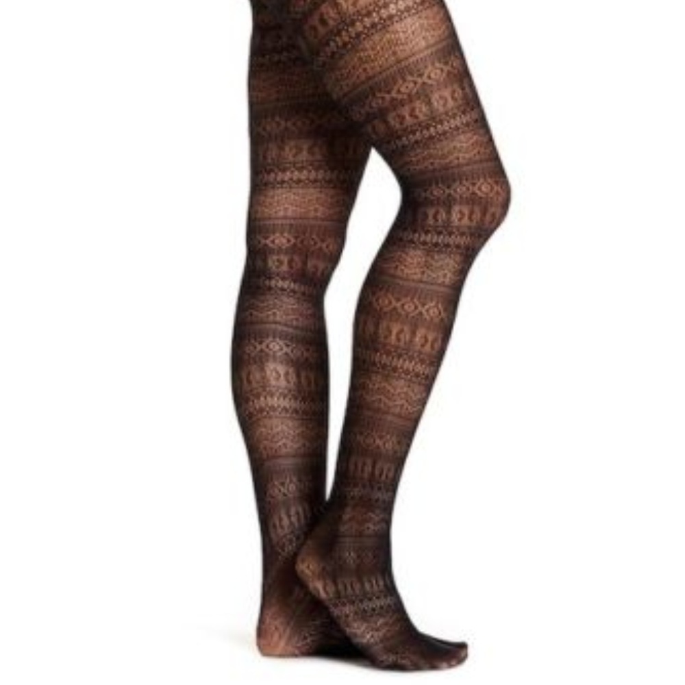 New Steve Madden Open Work Tights Black